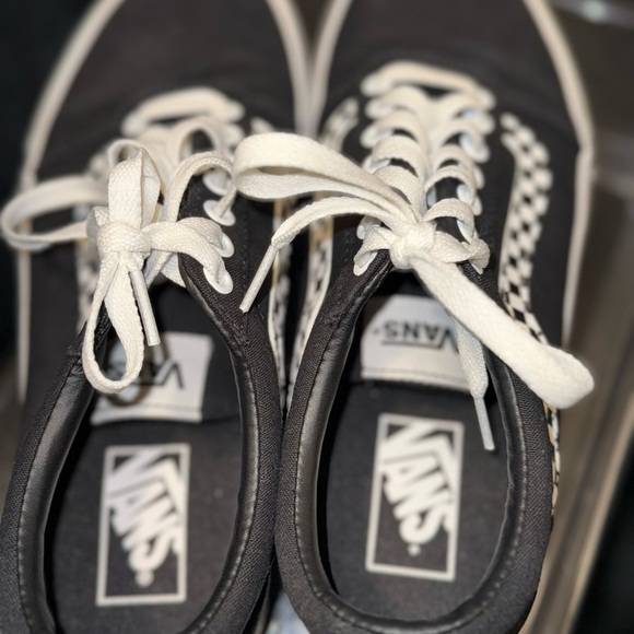 Vans Black and White Sneakers with Canvas Upper - Picture 8 of 12